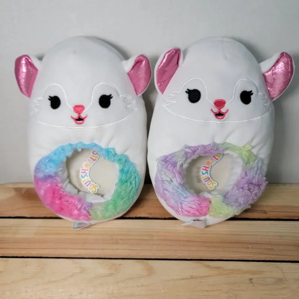Squishmallows Gracelynn The Artic Fox White Slippers - Size 2/3